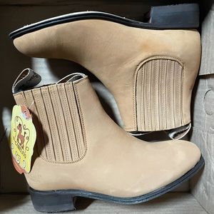 Canelito Botín Charro Piel Bovino Nobuck Miel Kids